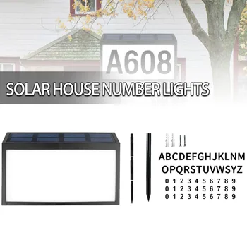 אנרגית שמש כתובת LED מואר בית מספרים כתובת אור עמיד למים תאורה חיצונית מספר הבית אור