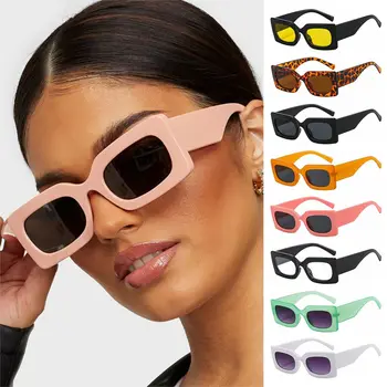 ייחודי היפ הופ בריטי עיצוב משקפי שמש נשים משקפי שמש משקפי שמש מרובעים גווני שחור מלבן משקפי שמש