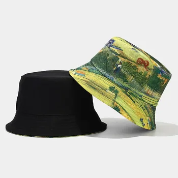 LDSLYJR אביב גפן הדפסה דלי כובע הדייגים כובע נסיעות חיצונית סאן קאפ עבור גברים ונשים 152