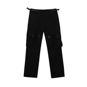 VUJADE Travisscott מכנסיים באיכות גבוהה מתכת VUJADE עיפרון מכנסיים מכנסיים שחורים בתוך תג Sarouel גברים