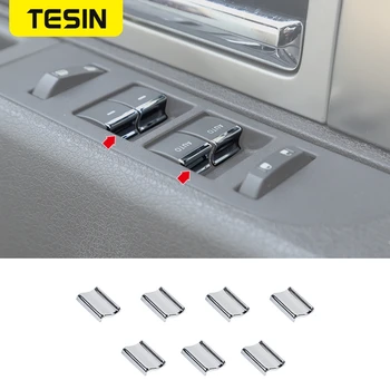 TESIN ABS חלון המכונית כפתור קישוט מכסה לקצץ מדבקות הפנים אביזרים עבור טויוטה 4Runner 2010+ כרום רכב סטיילינג