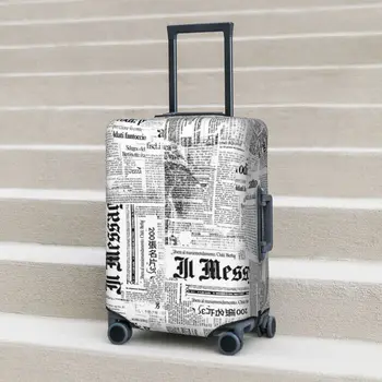 עיתון קולאז ' המזוודה לכסות טקסטים וכותרות נסיעות כיף מגן מטען אספקה החג