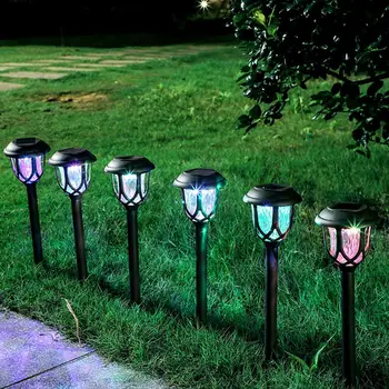 השמש שביל אורות חיצונית, 2 חבילת LED סולארית לגינה אורות עמיד למים LED אור שמש נוף האורות על הדשא פטיו בחצר
