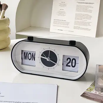 פשוט תמידי לוח השנה המטוטלת שולחן העבודה שעונים אלקטרוניים פשטות ידנית מפנה דף לוח שנה השתק שעון שולחן העבודה קישוט