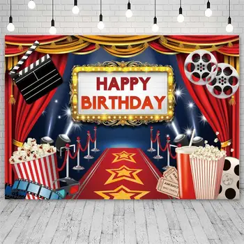 הסרט על השטיח האדום בהוליווד צילום רקע סופר כוכב יום ההולדת על רקע תפאורה לצילומים Photocall Photobooth