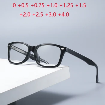 אנטי כחול קרני כיכר מרשם משקפיים לראייה בנוסף TR90 אביב הציר רוחק ראייה משקפיים כוח 0 +0.5 +0.75 כדי +6.0