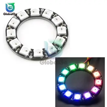 RGB LED טבעת 12 ביטים נוריות WS2812 WS2812B 5050 RGB LED טבעת אור מנורת משולב עם מנהלי ההתקנים עבור Arduino DIY רצועת Led מנורה