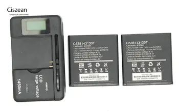 Ciszean 2x C535143130T 1300mAh / 4.81 מ נייד טלפון חכם, סוללה עבור BLU Dash 3.5 D170 + LCD USB מטען קיר