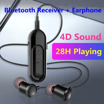 28H Bluetooth 5.0 מקלט עם אוזניה מיקרופון 3.5 מ 
