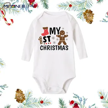 חג המולד תינוק בגד כותנה שרוול ארוך גוף התינוק בנים בנות חג המולד סרבלים תינוק חגים רומפר בגדים