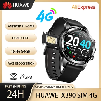 Huawei X390 Smartwatch 4G נטו AMOLED WIFI א גובה 64G GPS ספורט בריאות מעקב גברים הורדת אפליקציית המצלמה אנדרואיד 8.1 לצפות