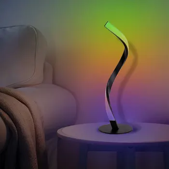 Tuya WiFi אורות ליל ספירלת מנורת שולחן שליטה קולית LED מנורת שולחן WiFi את האפליקציה מרחוק עיצוב חדר השינה לעבוד עם אלקסה הבית של Google