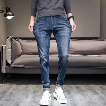 2023 סתיו, גאות מותג מזדמן אופנה כל-התאמה למתוח את המכנסיים של הגברים האביב והסתיו ג ' ינס של גברים סלים מטר