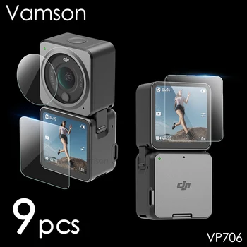 Vamson על DJI פעולה 2 פעולה אביזרים למצלמה עדשת זכוכית מחוסמת כיסוי מגן מקרה סרט מגן מסך VP706