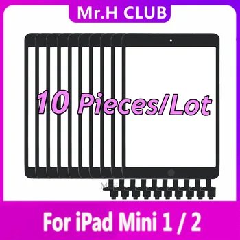 10PCS עבור iPad מיני 1 A1432 A1454 A1455 Mini 2 A1489 A1490 A1491 מסך מגע דיגיטלית + שבב IC מחבר Flex עם לחצן מקש