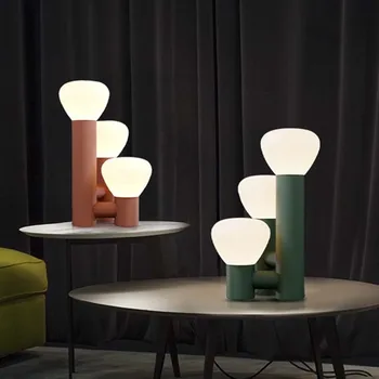 Parc מנורת שולחן סקנדינבי מודרני מינימליסטי אהיל זכוכית יצירתי צבעוניים מנורת הסלון קפה השינה ליד המיטה אור