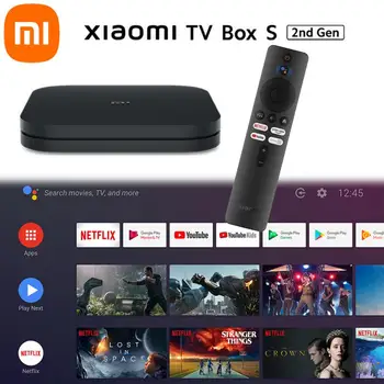 הגירסה העולמית Xiaomi Mi TV Box S 2nd Gen Dolby Vision HDR10+ נגן מדיה 4K@60Hz Xiaomi תיבת S 2nd Gen תמיכה ב-Google עוזר
