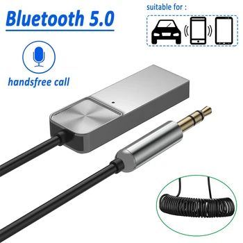 AUX USB Bluetooth 5.0 רסיבר סטריאו אלחוטית מתאם 3.5 מ 