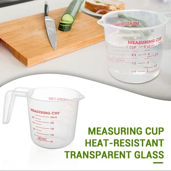 פלסטיק שקוף. כוס מדידה כד לצקת יציקת משטח כלי מדידה סיים את כוס המדידה מטבח אפייה אספקה
