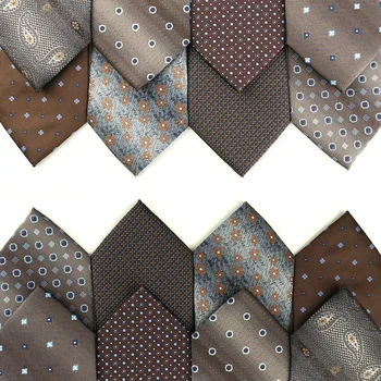 חום פרחוני עניבה לגברים עסקים מותג יוקרה עיצוב עניבה לגברים נשים החתונה Pary עסקי אופנה עניבה בצבע חום בהיר Gravat