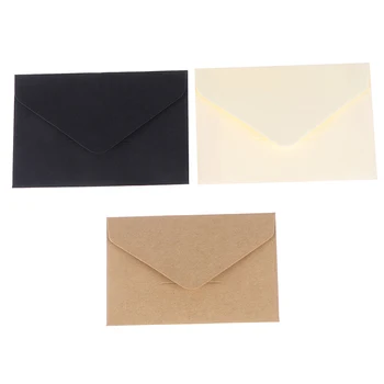 20PCS קלאסית לבן שחור קראפט ריק מיני נייר מעטפות חלון הזמנה לחתונה המעטפה מתנת המעטפה.