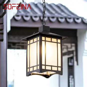 SOFEINA קלאסית תליון אור רטרו מודרני חיצוני מנורת LED עמיד למים הביתה מסדרון קישוט