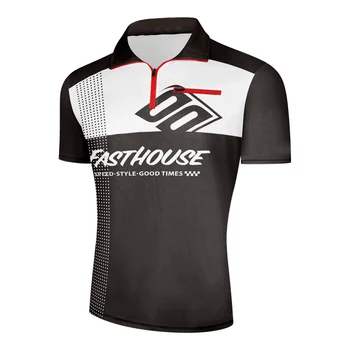 FASTHOUSE אופנוע חולצת פולו BMX רכיבה על אופניים Moto Racing Team מוטוקרוס אופניים הרים את הכביש רוכסן החולצה Mens