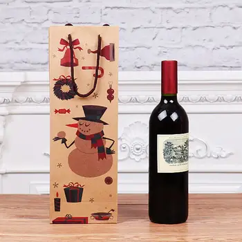 בקבוק יין התיק עדין יין אדום תיק אחסון נייד אופנתי קראפט נייר בקבוק יין שקיות