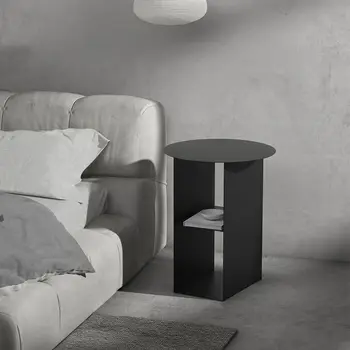 יפנית ברזל ליד המיטה שולחן מודרני פשוט שחור עגול קטן יצירתי אחסון קוריאנית השידה קפה מסה דה נוצ ' ה רהיטים