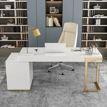 ייעוץ deskLight יוקרה מילה אחת צפחה שולחן צבע לבן שולחן מחשב שולחן איטלקי אור יוקרה לוח שולחן במשרד