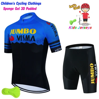 2023 ג 'מבו Visma ילדים של בגדים טיולי אפניים ילדים כביש אופניים שרוול קצר רכיבה על אופניים ג' רזי קובע Mtb אופני Maillot Roupa Ciclismo