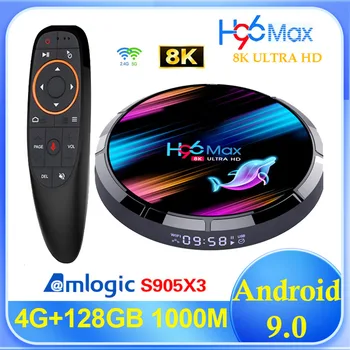 H96 מקס X3 Amlogic S905X3 Smart TV Box Android 9.0 4GB 64GB 128GB 5G Dual Wifi BT4.0 1000M 4K 8K Set Top Box Media Player TVBOX