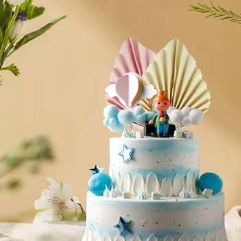 4PCs העוגה לקשט אספקה יום נישואין נייר צבעוניים יום הולדת Toppers עוגת עלה עליונית עוגת יום הולדת מסיבת חתונה ילד