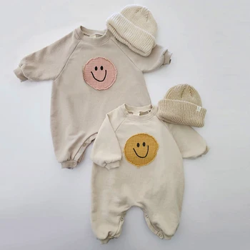 2023 הרך הנולד התינוק בנות רומפר מוצק שרוול ארוך כותנה אורגנית Rompers לילדים התינוק סרבל Playsuit בגדי תינוקות