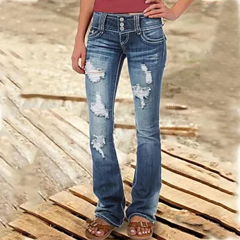 זיקוק ג 'ינס נשים גמיש הלב הדפסה קרע במצוקה דנים נור ג' ינס מכנסיים נשים החבר בציר 2000 חמוד מכנסי ג ' ינס.