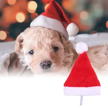 חג המולד תלבושת קטיפה הכלב חיית המחמד כובע סנטה מסיבת ציוד תפאורה חג מולד מתנות