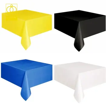 צבע מוצק מפת שולחן יום הולדת מסיבת חתונה עיצוב השולחן לכסות מלבן לבן כחול צהוב ארוחת ערב בחדר הסלון בד השולחן