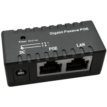 1000Mbps Gigabit יחיד-יציאה פסיבי POE מזרק מפצל חשמל עבור מצלמת IP POE מתאם מודול אביזרים פו DC12-48v