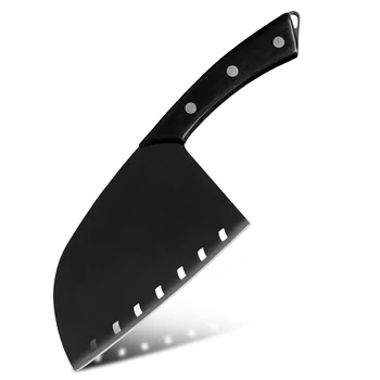Xyj 7 אינץ מאחז נירוסטה סכין שף מבצעה סכין מטבח סיני שחור ידית עץ בישול קליבר עם חור תלייה