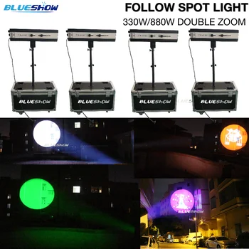 4pcs LED התאורה, אור נע בראש Gobo אורות הבמה LED בעקבות נקודת אור מסיבת חתונה מועדון לילה