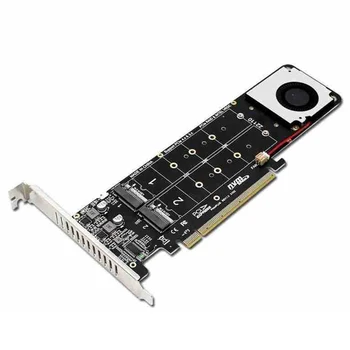 4Disk NVME פשיטת PCI-E4.0X16 SSD פיצול כרטיס 2230/2242/2260/2280mm רב עוצמה גוף קירור הרחבה כרטיס הרחבה כרטיס מתאם