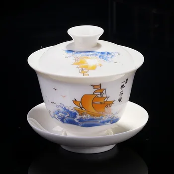 פרימיום קרמיקה בסגנון סיני Gaiwan פורצלן טקס התה נסיעות בעבודת יד Juego דה טה Theiere תה אביזרים