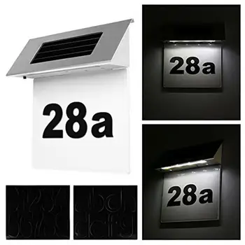 שלט לדלת אור IP65 עמיד למים בהירות גבוהה אוטומטיים טעינה סולארי, מספר הבית שלט LED אור אספקה הביתה