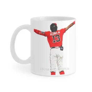רונלד אקונה ג ' וניור-בייסבול אמנות לבן ספל מודפס מצחיק כוס תה מתנה אישית ספלי קפה הבייסבול שחקן בייסבול ספורט