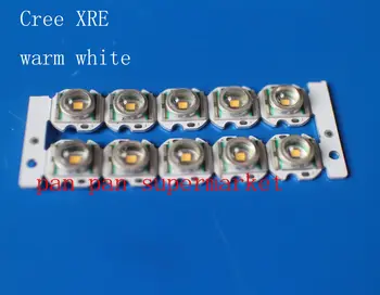 10PCS Cree XLAMP XR-E Q5 LED לבן חם ' יפ 300LM& 12mm הבסיס עבור DIY