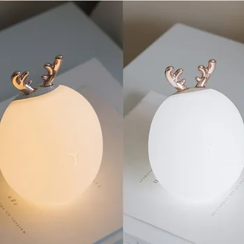 צבי ארנבת LED לילה אור רך סיליקון ניתן לעמעום אור לילה נטענת USB לילדים ליד המיטה בחדר השינה הגנה העין המנורה