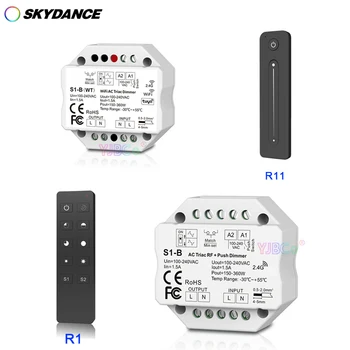 S1-ב WT Wifi Led Triac RF דימר R1/R11 מרחוק אלחוטית 2.4 G 1.5 150W-360W לדחוף LED דימר להחליף בקר AC 110V-220V