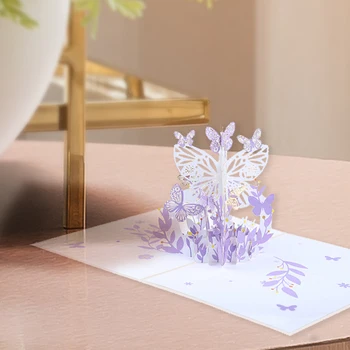 יום האהבה פרפר השנה גלויות יצירתי 3D חג הכרטיס כולל המעטפה, פתק תג האהבה יום אמהות