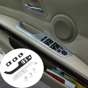 ABS הרכב חלון זכוכית להרים את הכפתור מסגרת הכיסוי לקצץ מדבקה מתאימה. מ. וו סדרה 3 E90 E92 2005-2012 אוטומטי הפנים אביזרים