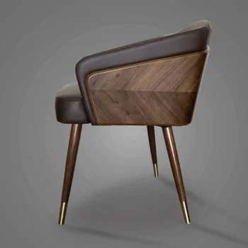 מודרני מינימליסטי האוכל הכיסא טרקלין רהיטי יוקרה מעץ לסיים את הכורסה אוכל באיכות גבוהה כיסאות מושב נוח